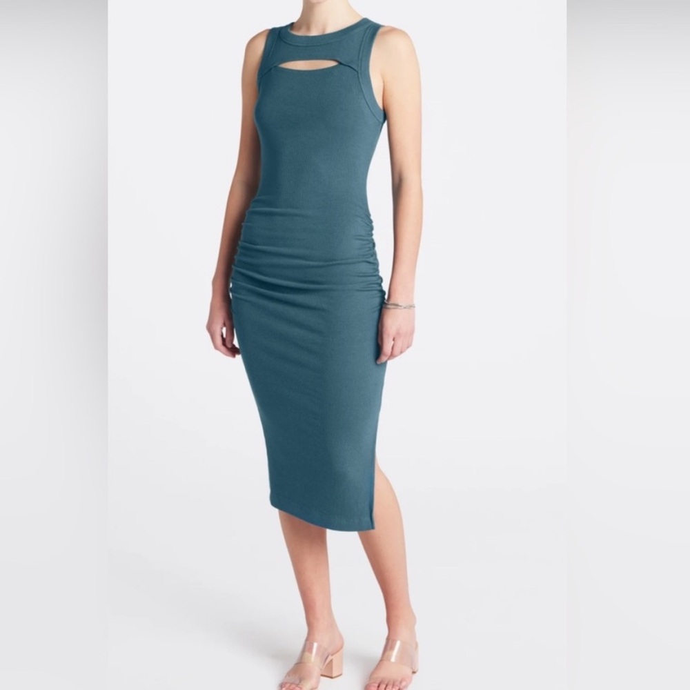 Michael Stars Green Lucinda Bodycon Midi Dress